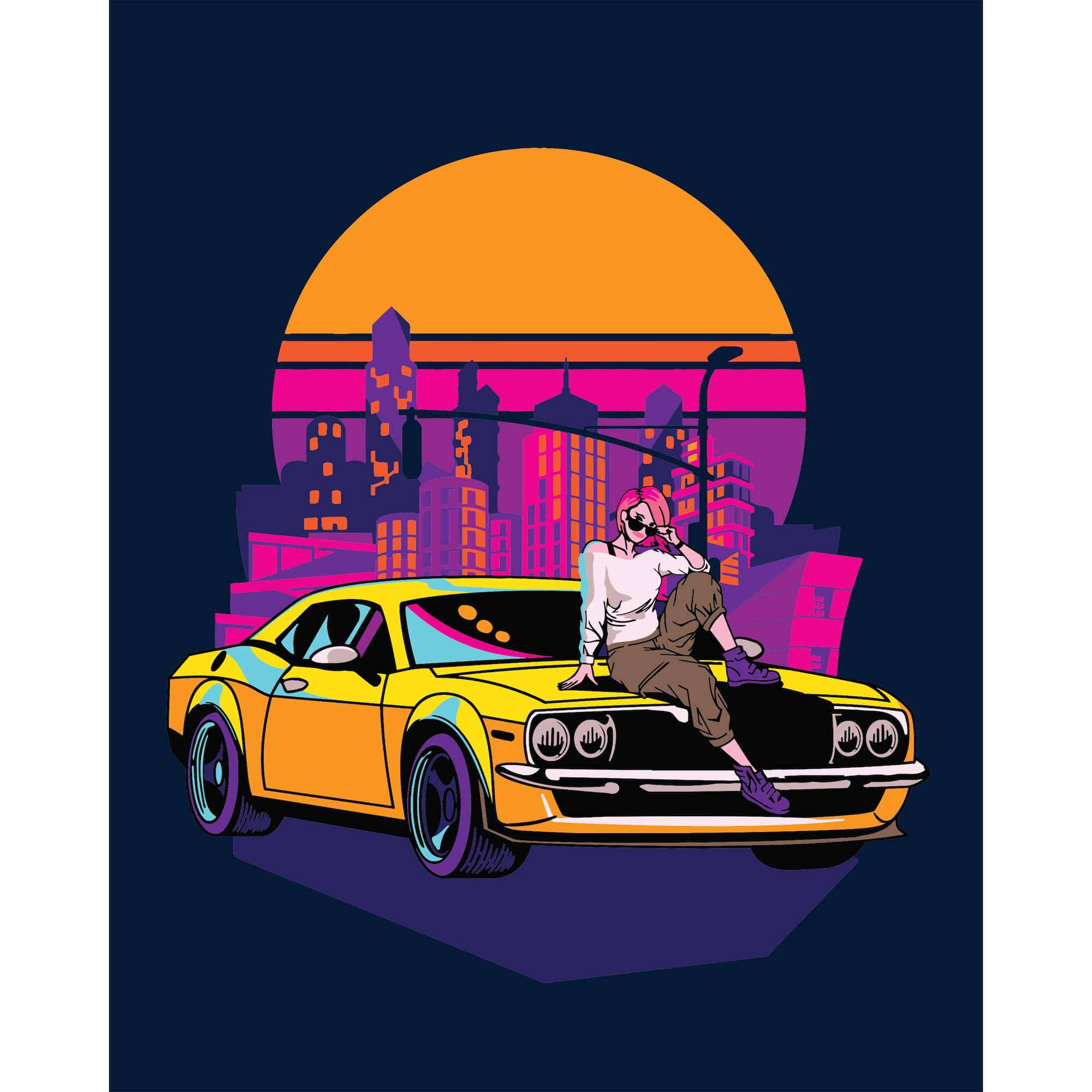 8" x 10" Car Poster Paint-by-Number Kit with Wood Display Hanger by Artist's Loft®